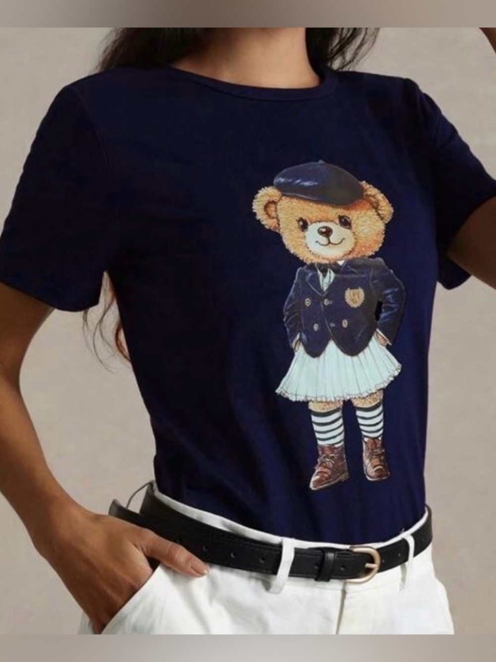 LA Streetwear Navy Teddy Graphic Tee.